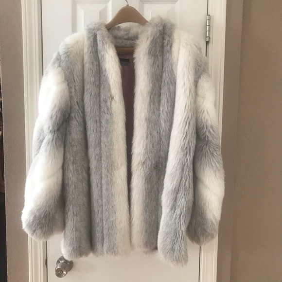 jordache white fur coat